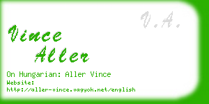 vince aller business card